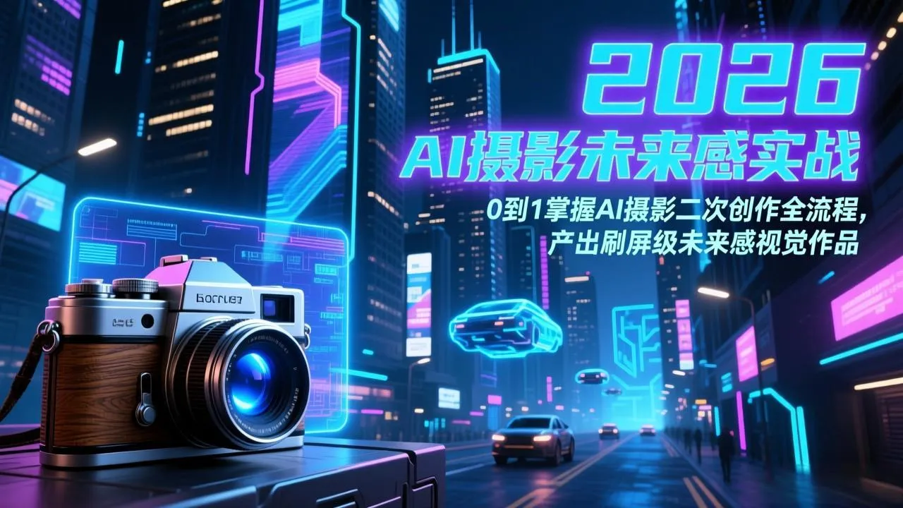 2026 AI摄影未来感实战：0到1掌握AI摄影二次创作全流程，产出刷屏级未来感视觉作品-时光芝士