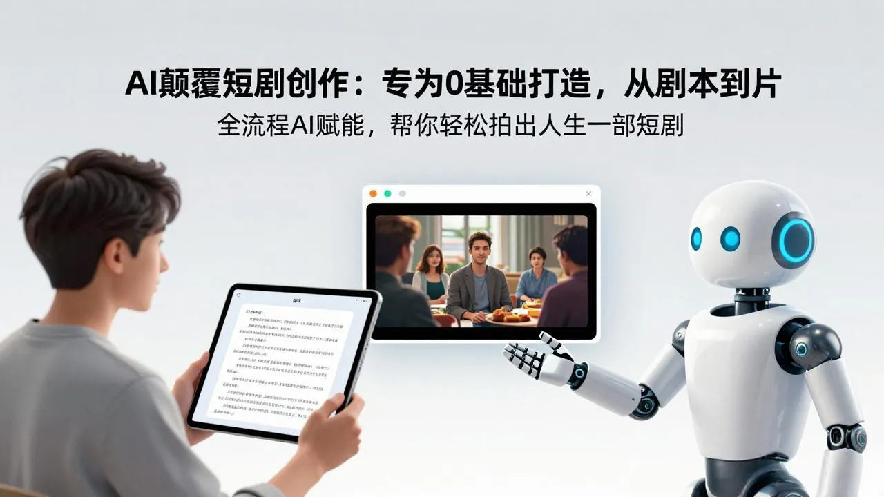 AI颠覆短剧创作：专为0基础打造，从剧本到成片全流程AI赋能，帮你轻松拍出人生第一部短剧-时光芝士