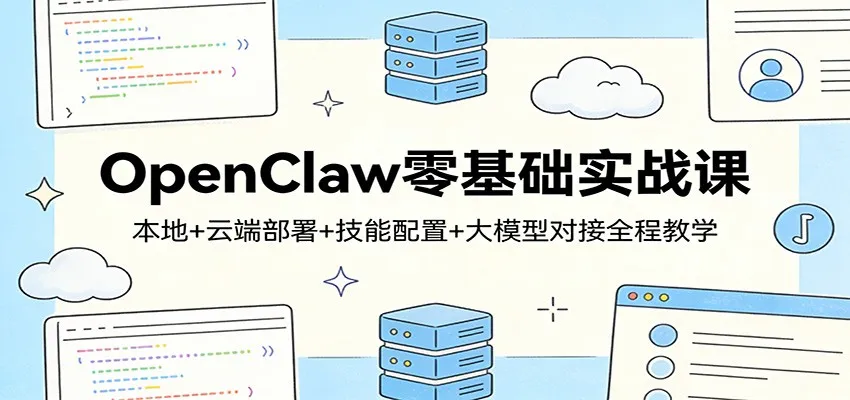 OpenClaw零基础实战课：本地+云端部署+技能配置+大模型对接全程教学-时光芝士