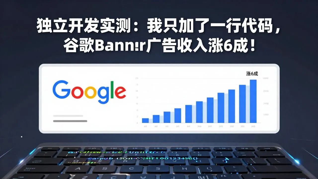 付费文章：独立开发实测：我只加了一行代码，谷歌Banner广告收入涨6成！-时光芝士